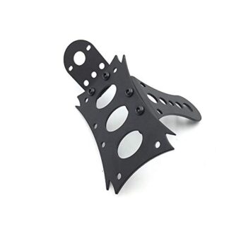 HTTMT MT411-Plate- Motorcycle Black Horizontal Vertical Zigzag Side Mount 7 3/10" x 4 4/5" License Plate Bracket light Bracket Compatible with Harley Bobber Chopper Custom Suzuki Kawasaki Yamaha