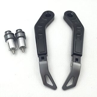HTTMT MT430-01- Adjustable Length Black Gray CNC 7/8" (22mm) Protector Proguard System Pro Brake Clutch Levers Protect Guard Compatible with Harley Dyna Honda CBR VFR CR XR Yamaha FZR YZF PW TW
