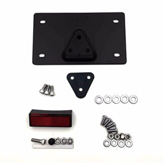 HTTMT MT437- Black Layback License Plate Mounting Kit Compatible with Harley license plate up to 7-1/4" x 4-1/4" (Low Rider FXDL/Low Rider S/Wide Glide/Heritage Softail Classic/Fat Boy)