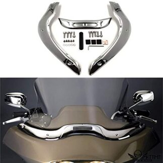 HTTMT- MT449-CD- Windshield Windscreen Trim Chrome Fit Compatible with 04-13 Harley CVO Road Glide Ultra FLTR