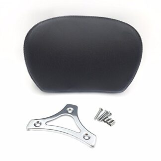 HTTMT MT501-005-BAG+T- Motorcycle Chrome Cushion Backrest w/Plate Compatible with 1997-2017 Harley Touring Street Glide