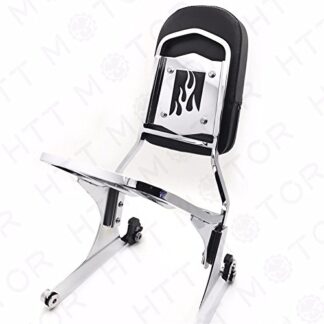 HTTMT MT501-006F+502-012-CD Detachable Sissy Bar Backrest & Luggage Rack Compatible with Harley FATBOY Softail FLSTN