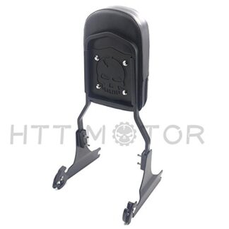 HTTMT MT501-006+SS001-SA-M Detachable Sissy Bar Backrest Cushion Pad Black Compatible with Harley Sportster XL 883 1200