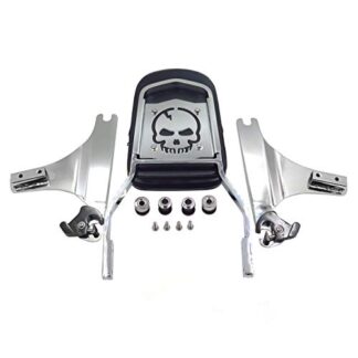 HTTMT MT501-006+SS001-SA- Quick Detachable Sissy Bar Passenger Backrest Compatible with Harley Davidson Softail