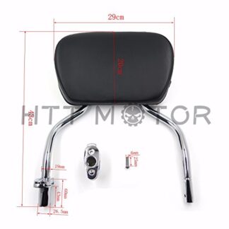 HTTMT MT501-007+S- Skull Detachable Sissy Bar Pad W/Backrest Compatible with 2015-2020 Harley FLRT FreeWheeler