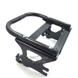 HTTMT MT502-001-BK Black Detachable Two Up Tour-Pak Mounting Bracket Luggage Rack Compatible with 1997-2008 Harley Davidson Touring