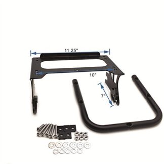 HTTMT MT502-001-M Motorcycle Flat Black Detachable Luggage Rack Compatible with 1997-2008 Harley Davidson Touring Model(Road King FLHR/Road Glide FLTR)