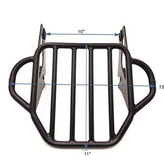 HTTMT MT502-009-MBK Flat Black King Detachable Luggage Rack Compatible with 2009-2017 Harley Touring Road King Street Glide Road Glide