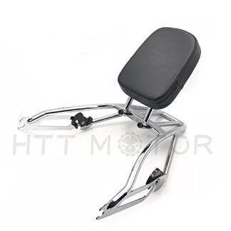 HTTMT MT502-014-01+02- Chrome Sissy Bar Backrest Two-Up Luggage Rack Compatible with Harley Street XG500 XG750 15-17