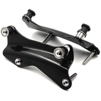 HTTMT MT503-003-BK Black Steel Rear Luggage Rack 4-point Docking Hardware Kit Compatible with Harley Davidson 2014-2019 Touring Road King FLHR Street Glide FLHX Road Glide FLTRX