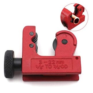 HTTMT- Mini Tubing Cutter Copper/Aluminum Tubing/Pipe Cutting Tool 1/8" - 7/8" [P/N: ET-TOOL028-RED]