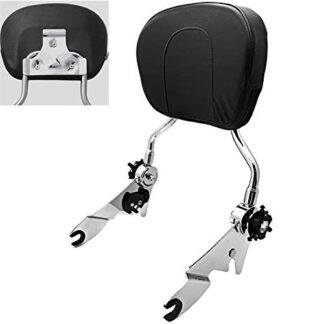 HTTMT- Motorcycle Black New Adjustable Detachable Backrest Sissy Bar with pad For 2007 2008 2009 2010 2011 2012 2013 2014 2015 Harley Davidson FLHR Road King FLHX- Street Glide
