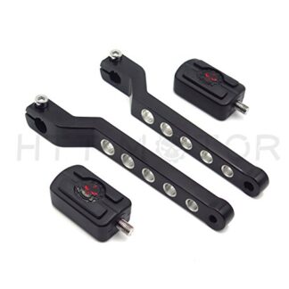 HTTMT- Motorcycle Black New Skull Pegs w/Hollow-out Heel/Toe Shift Levers For Harley Davidson 1986-later FL Softail/1988-later Touring/2008-later Trike