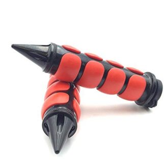 HTTMT- Motorcycle Black Red 1" 25mm Handlebar Grips Fit Compatible with H-D V-Rod Night Street V Rod Kawasaki Nomad 1500 Fi Suzuki Volusia 800 Yamaha V Star 650 [P/N: TRHB114A-25-BK+RED]