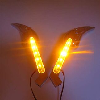 HTTMT- Motorcycle Raindrop LED Turn Signal Flame Fire Mirror Compatible with Kawasaki Ninja Suzuki GSXR600 [P/N: MT208+TTT004]