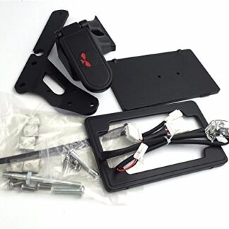 HTTMT- Motorcycle Skull Black New Side-Mount License Plate Bracket w/LED light Fits Harley 2004-later XL (Sporster 1200 Roadster 883/Forty Eight XL1200X)