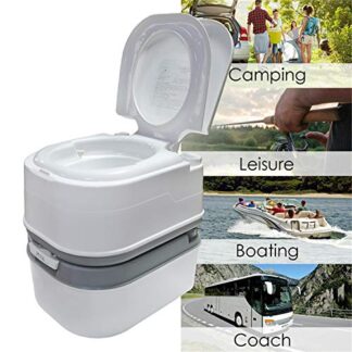 HTTMT- Portable Toilet 24L 6 Gallon Flush Travel Camping Outdoor/Indoor Commode Potty [P/N: ET-TOILET002-24L]