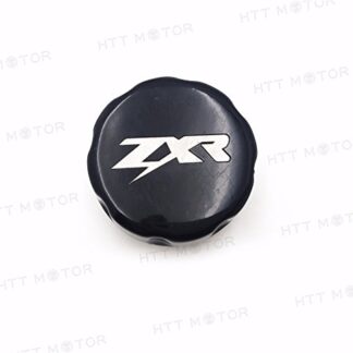HTTMT RC043- Black Brake Fluid Reservoir Cap Cover Compatible with Kawasaki ZX10R 04-08/ZX12R 00-05