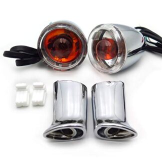 HTTMT- Rear Turn Signal Indicator Lights Clear Lens Compatible with Harley XL 883 1200 Sportster 92-16 [P/N: MT224-017R]