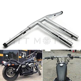 HTTMT- Replacement of 12" Rise T-Bars Handlebar Drag Bar For Harley 96-17 Sportster Dyna Softail Chrome