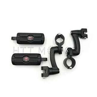 HTTMT- Replacement of Black 360 Adjustable 1.5" Skull FootPeg Kit For VTX1300 Shadow Valkyrie
