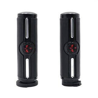 HTTMT- Replacement of Black Handlebar skull Groove Hand grips for Harley 96-later VRSC, XL, XR, Dyna, Softail (except FLSTSE2/3, FLSTNSE, and FXSBSE) and 96-07 Touring models