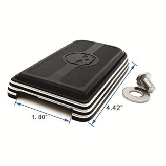 HTTMT- Replacement of Black Skull Large Brake Pedal Pad For Harley 1986-later FL Softail/ 1980-later Touring (Softail Slim FLS/Road Glide FLTRX)