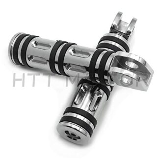 HTTMT- Replacement of Chrome Edge Cut Footpegs For Kawasaki Front Vulcan 1500 Classic Suzuki Boulevard M95