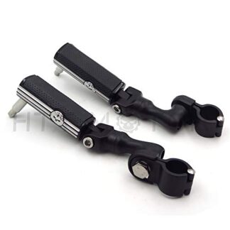 HTTMT- Replacement of Gear Skull 1.5" Footpeg Mounting Kit Black Short Angled