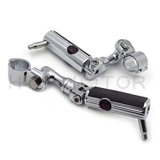 HTTMT- Replacement of Gear Skull 1.5" Footpeg Mounting Kit Chrome Short Angled