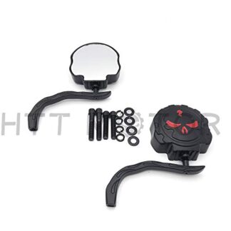 HTTMT- Replacement of Gear Skull Chrome Side Mirrors Fit Harley Dyna Softail Sportster Bobber Chopper