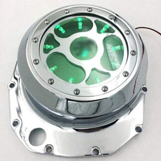 HTTMT- Replacement of Green LED See Through Engine Clutch Cover For Suzuki Gsx1300R Hayabusa B-King Chrome