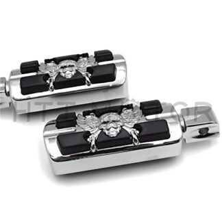 HTTMT- Replacement of Pirate Skull Footpegs for Kawasaki rear Vulcan 900 Custom Yamaga Virago 250 Chrome