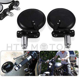 HTTMT- Replacement of Round Rearview Bar End Side Mirrors for Motorcycle Chopper Cafe Racer USA STOCK