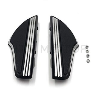 HTTMT- Replacement of Shark Fin Passenger Footboard Kit For Harley 06-17 Dyna 00-19 Softail Black