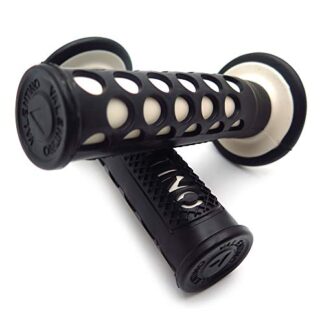 HTTMT- Replacement of Sport Bike Dirt Bike Motorcycle"Valentino" Grip White For APRILLA BMW DUCATI TRIUMPH HONDA YAMAHA KAWASAKI SUZUKI Polaris Offroad KTM (7/8" LEFT 1" RIGHT)