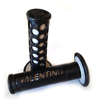 HTTMT- Replacement of Sport Bike Dirt Bike Motorcycle"Valentino" Grips GRAY For APRILLA BMW DUCATI TRIUMPH HONDA YAMAHA KAWASAKI SUZUKI Polaris Offroad KTM (7/8" LEFT 1" RIGHT)