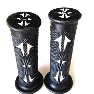 HTTMT- Replacement of Sport Bike Grips WHITE MOTORCYCLE For APRILLA BMW DUCATI TRIUMPH HONDA YAMAHA KAWASAKI SUZUKI (7/8" LEFT 1" RIGHT)