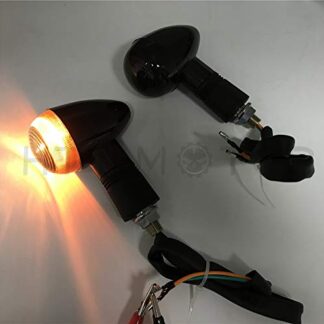 HTTMT- Replacement of Universal Motorcycle 12V Turn Signal Light Indicator Blinker Black fit Harley US