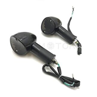 HTTMT- Replacement of Universal Motorcycle 12V Turn Signal Light Indicator Blinker Black fit Harley US