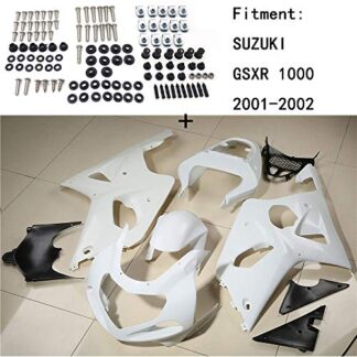HTTMT S1001- Unpainted ABS Body work Fairing Kit w/screw Compatible with SUZUKI GSXR 1000 2001-2002