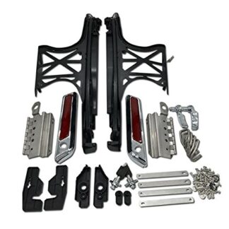 HTTMT SBLK01 Complete One Touch Saddlebag Hardware Kit with Chrome Latch Covers Reflectors Keys Lid Gaskets Compatible with Harley Touring FLT FLH 2014-2016