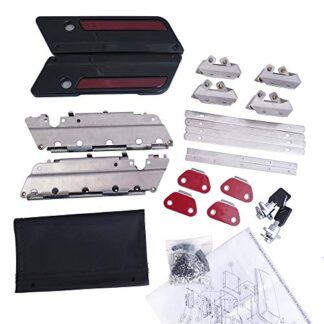 HTTMT SBLK02-BK Black Metal Latch Hard Saddle bags Lids Lock Hinges Hardware Cover Compatible with Harley Touring FLT FLH 1993-2013