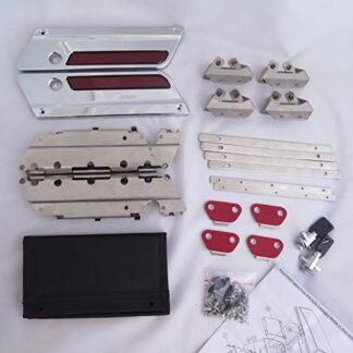 HTTMT SBLK02- Chrome Metal Latch Hard Saddle bags Lids Lock Hinges Hardware Cover Compatible with Harley Touring FLT FLH 1993-2013