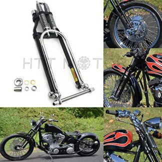 HTTMT SF001-III- Compatible with 2 OVER BLK AND CHROME SPRINGER 4 HARLEY BIG TWIN Arched