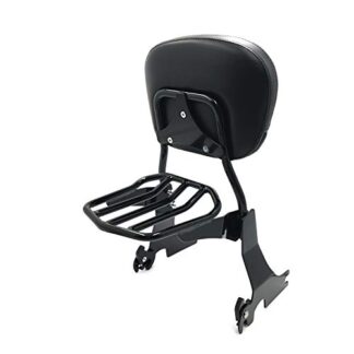 HTTMT Sissy Bar with Luggage Rack for 2004-2016 Sportster XL883 Detachable Passenger Backrest Black [P/N: SBB030+P]