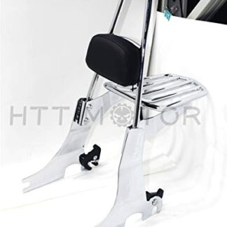 HTTMT Sissybar Luggage Rack For 1994-2003 Harley Sportster Passenger Backrest Chrome [P/N: SBB020]
