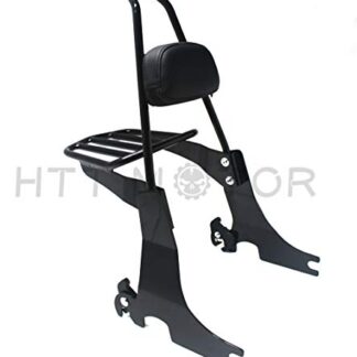HTTMT Sissybar Luggage Rack For 2004-2016 Harley Sportster Detachable Backrest Black [P/N: SBB024]