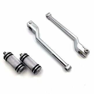 HTTMT Style 098- Chrome Heel Toe Shift Lever w/Foot Peg Shifter Peg Compatible with Harley Davidson Fat Boy FLSTF 1980 and later