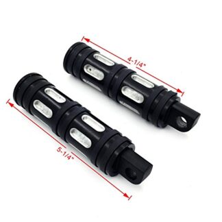 HTTMT Style 099- Black Motorcycle Footpeg Foot Pegs Footrest Compatible with 1984-2017 All (CVO Limited/Freewheeler/Tri Glide Ultra)